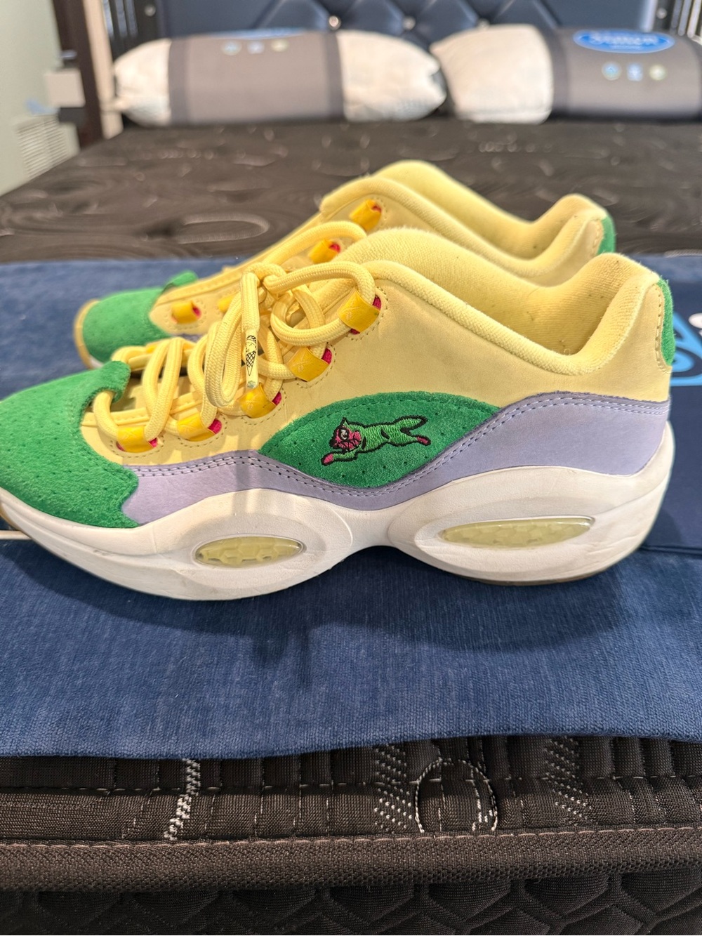 Multi-Color Athletic Sneakers - Yellow, Green & Lavender